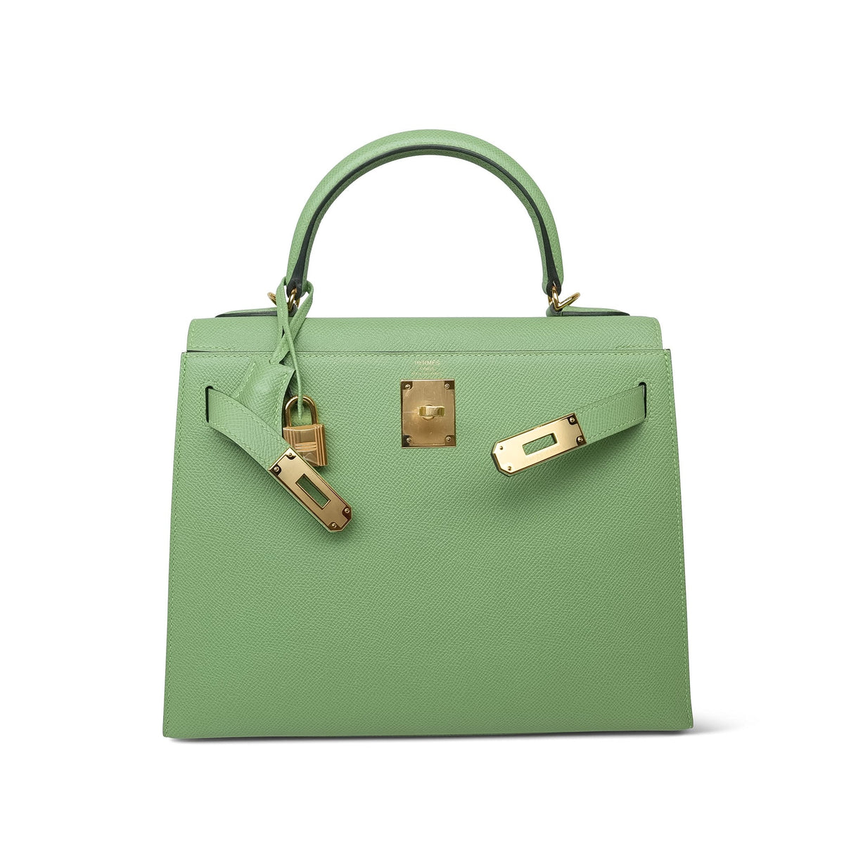 Kelly Sellier 28 Vert Criquet Epsom Gold Plated Z Stamp