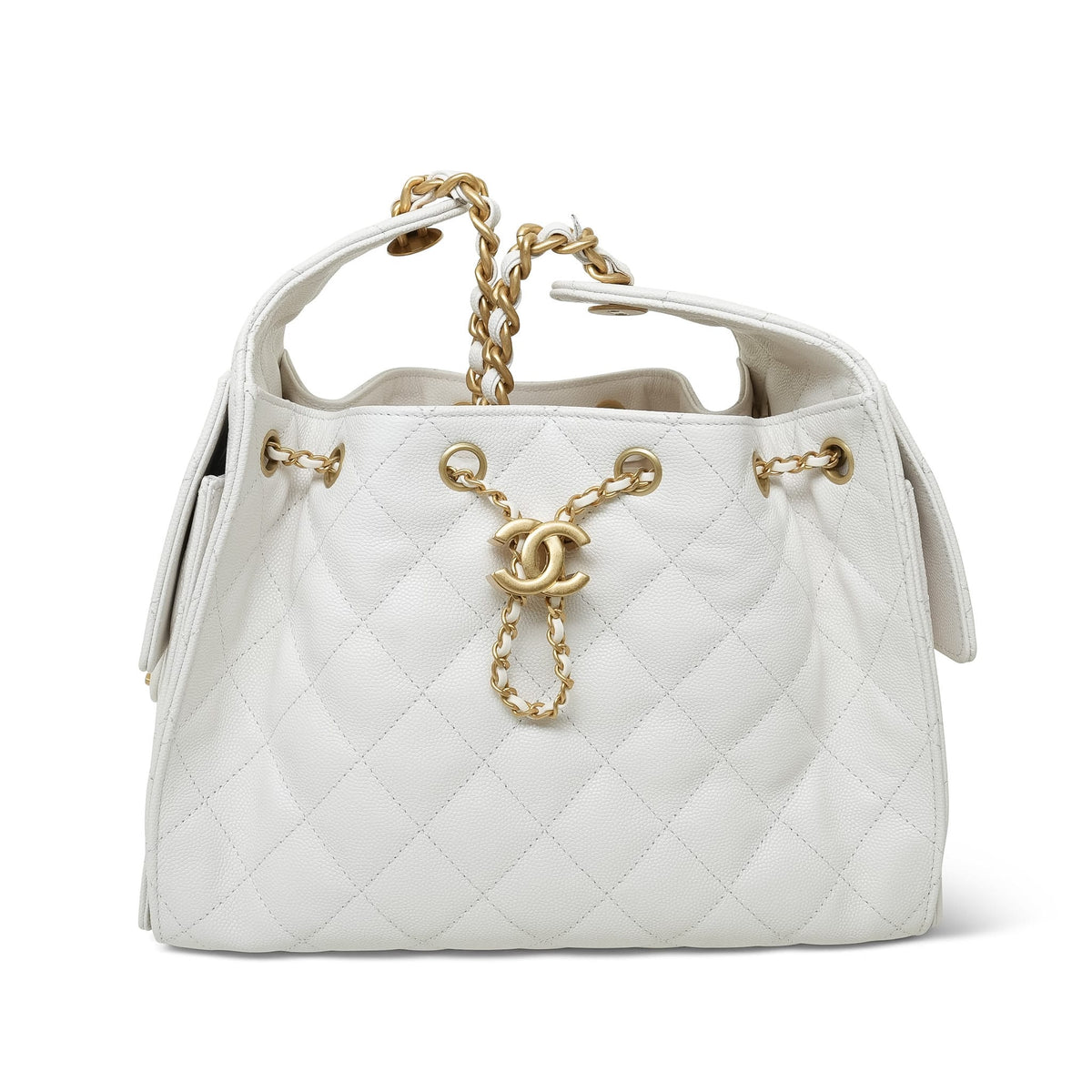 White Caviar Quilted 25 Hobo Bag Small AGHW