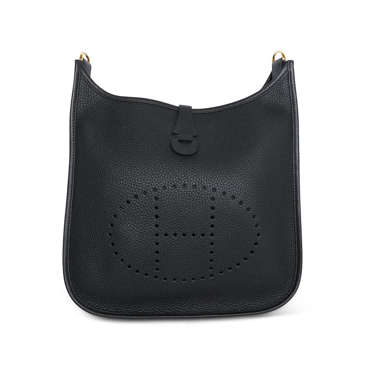 Evelyne Pocket 29 Black Clemence Gold Plated D Stamp