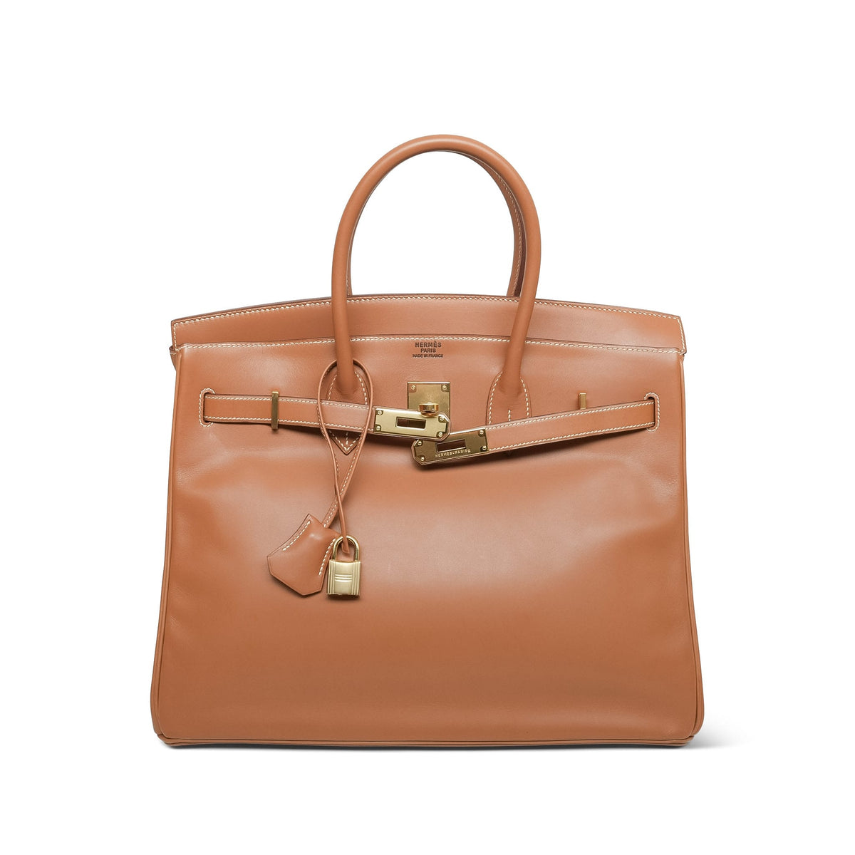 Birkin 35 Natural Veau Chamonix Gold Plated Y Circle Stamp