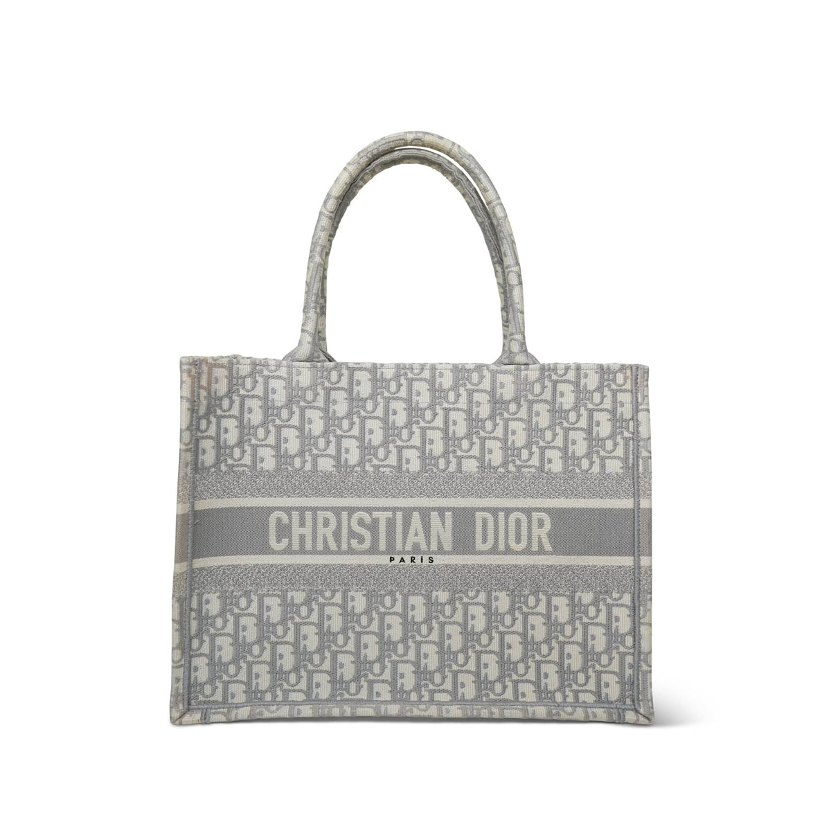 Dior Canvas Book Tote Grey Oblique Small