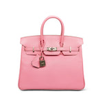 Product image 1 of 16: Birkin 25 Bi-Color Horseshoe (HSS) Rose Confetti/Turquoise Chevre Palladium Plated R Square Stamp