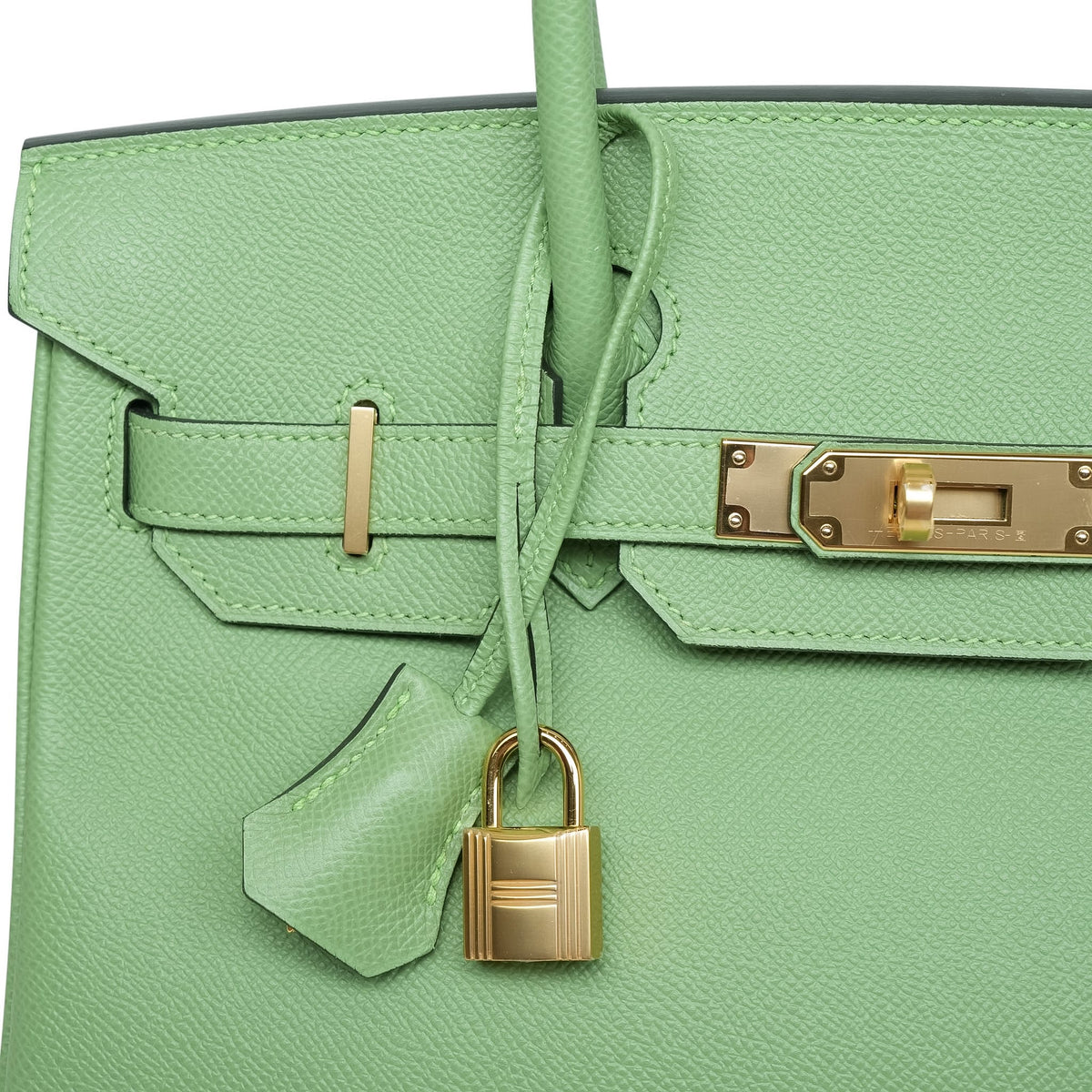 Birkin 30 Vert Criquet Epsom Gold Plated Y Stamp