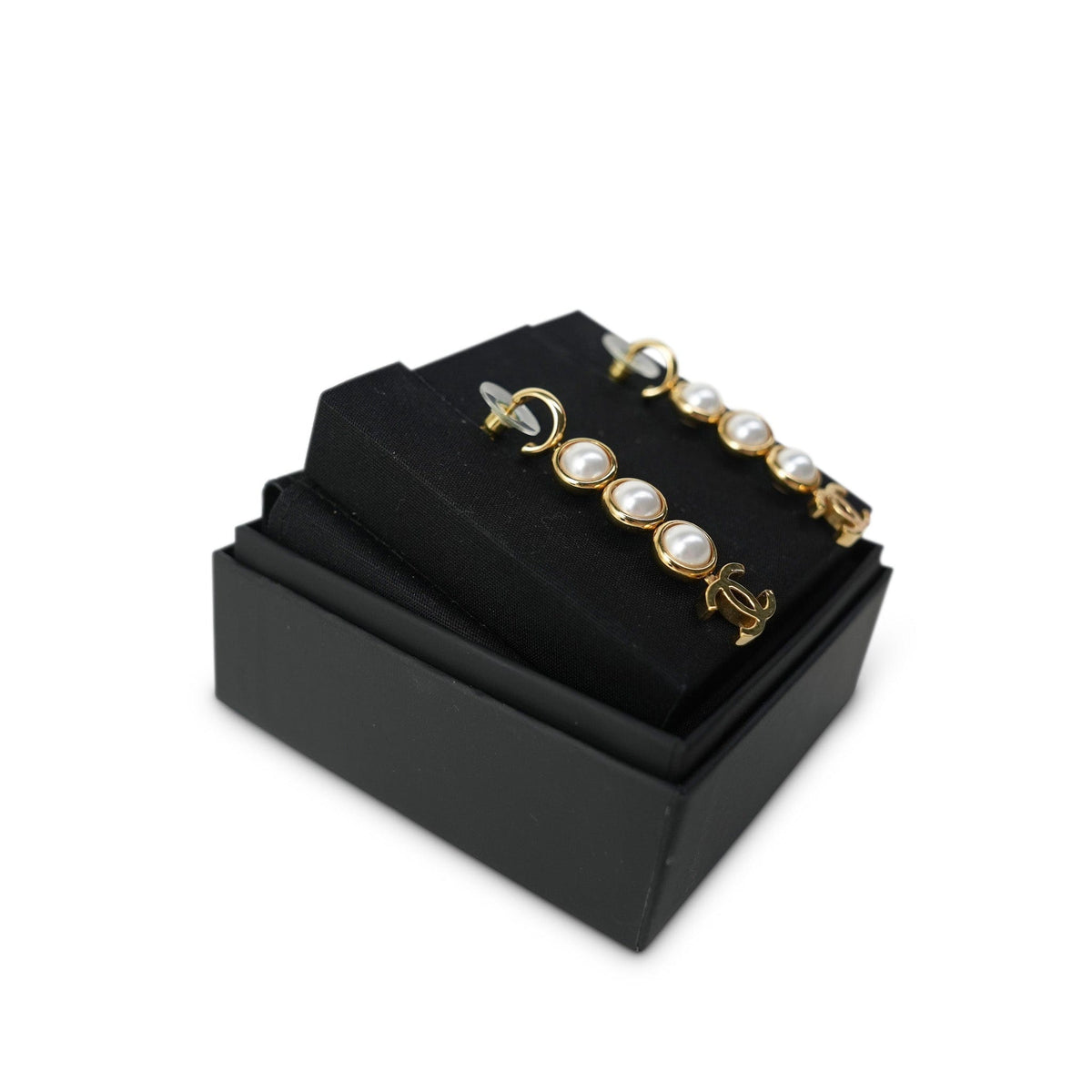 24S Gold CC Pearl Drop Earrings