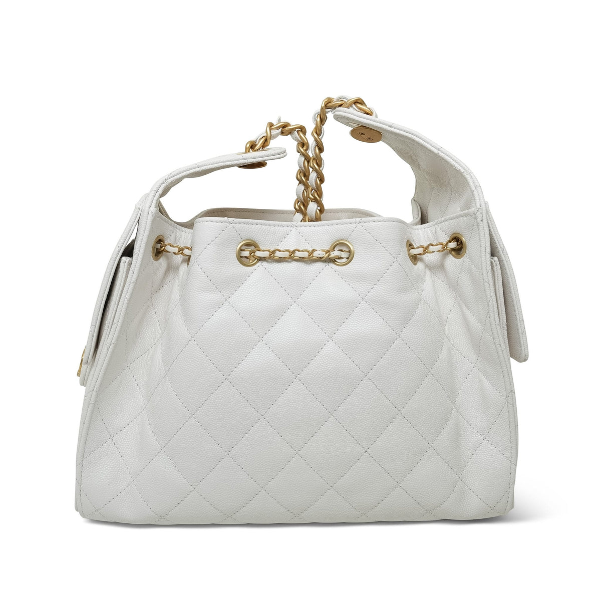 White Caviar Quilted 25 Hobo Bag Small AGHW