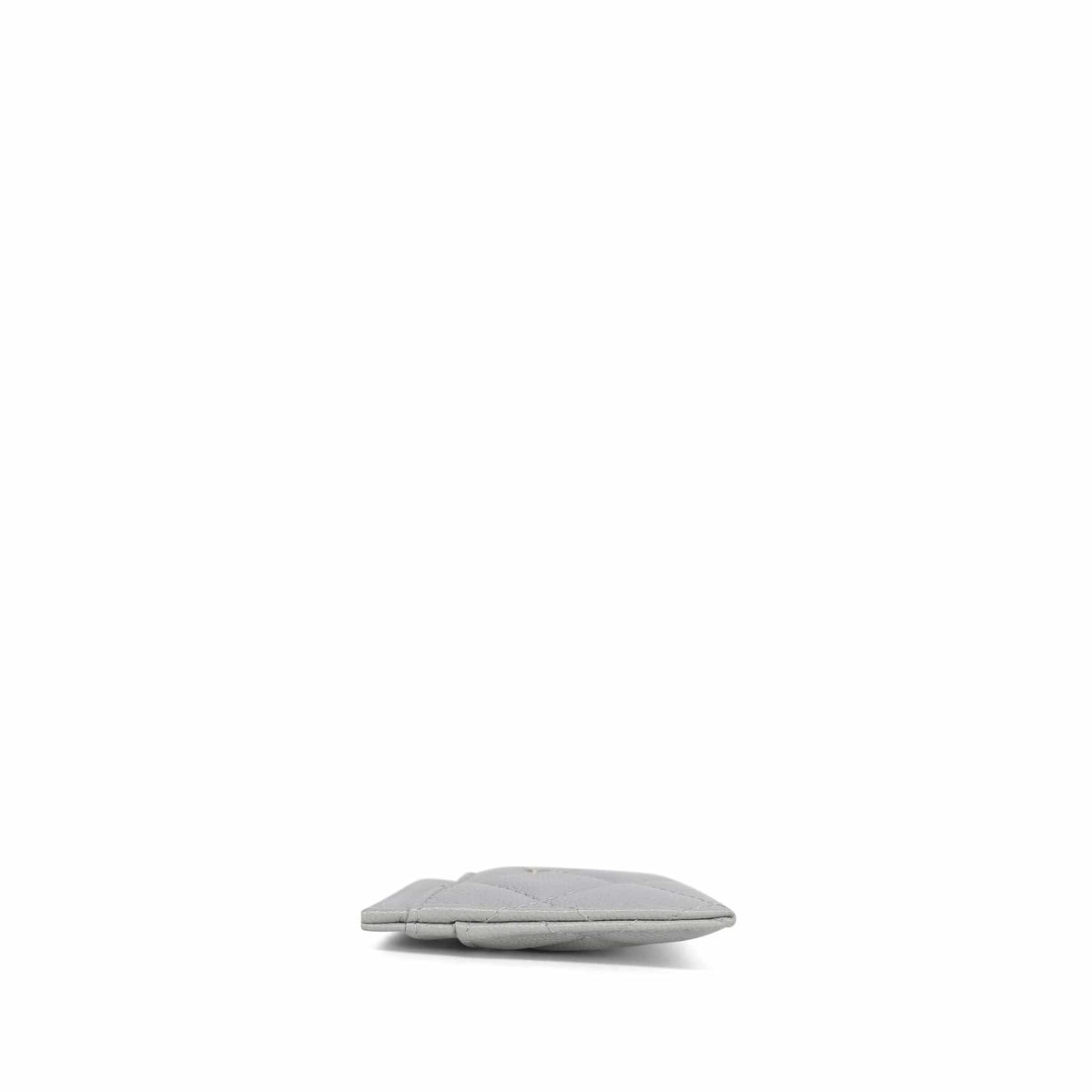 21A Grey Caviar Quilted Classic Card Holder LGHW