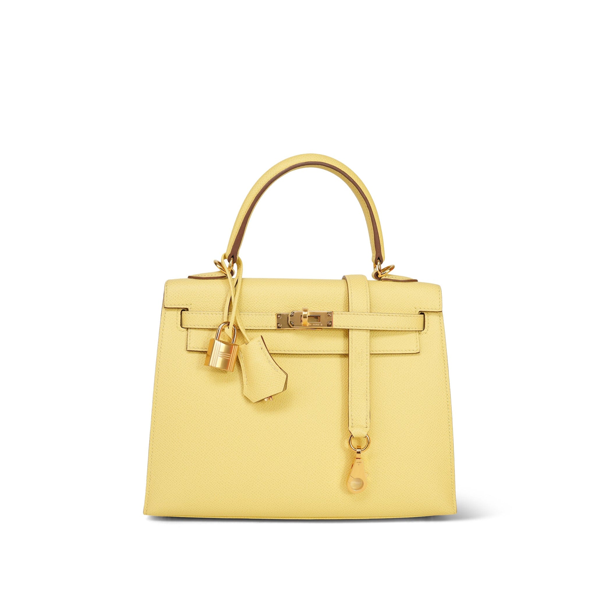 Kelly Sellier 25 Jaune Poussin Veau Epsom Gold Plated Z Stamp