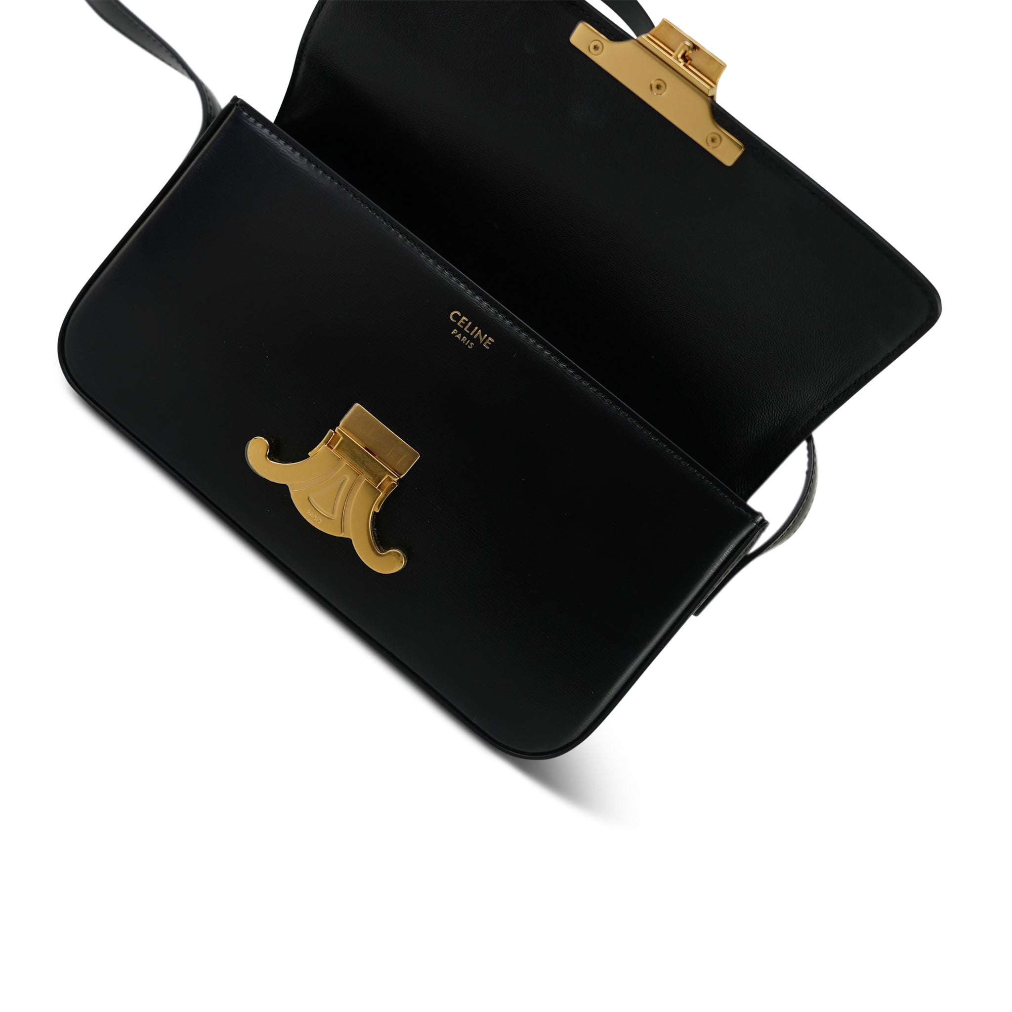 Celine Black Shiny Calfskin Claude Shoulder Bag – REDELUXE