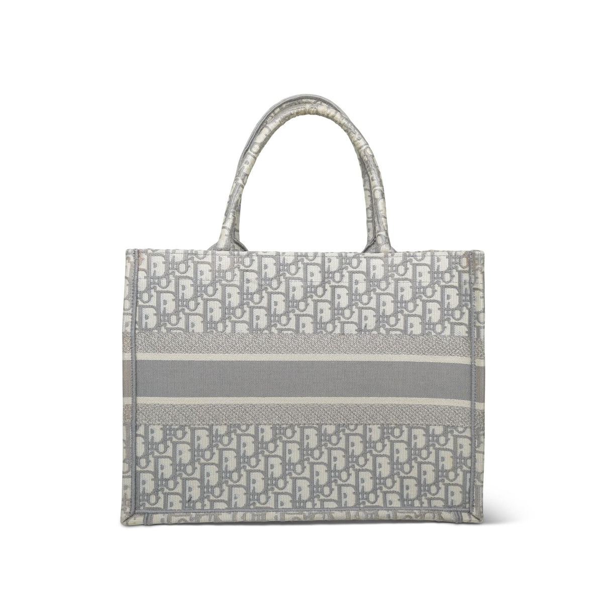 Dior Canvas Book Tote Grey Oblique Small