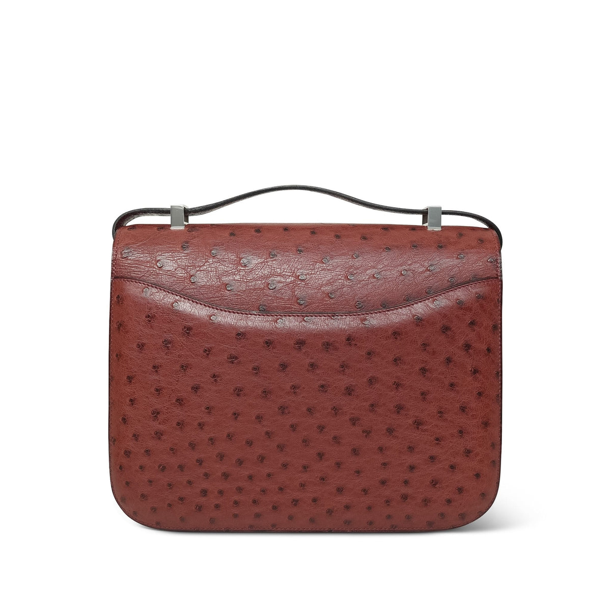 Constance 25 Rouge H Ostrich Palladium Plated D Square Stamp