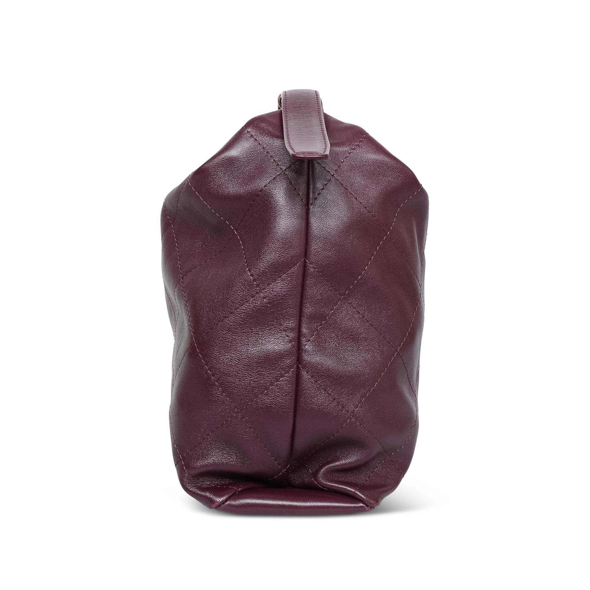 Product image 4 of 22: 26P Dark Burgundy Lambskin Quilted Maxi Hobo Shoulder Bag LGHW
