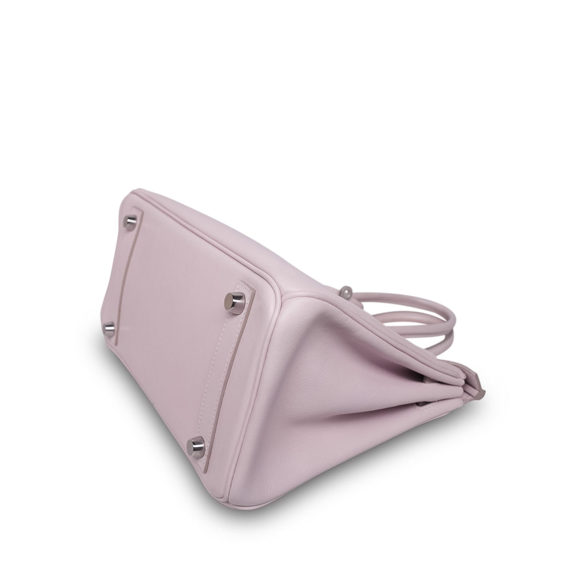 Product image 13 of 25: Birkin 25 Rose Dragee Swift Palladium Plated K Square Stamp
