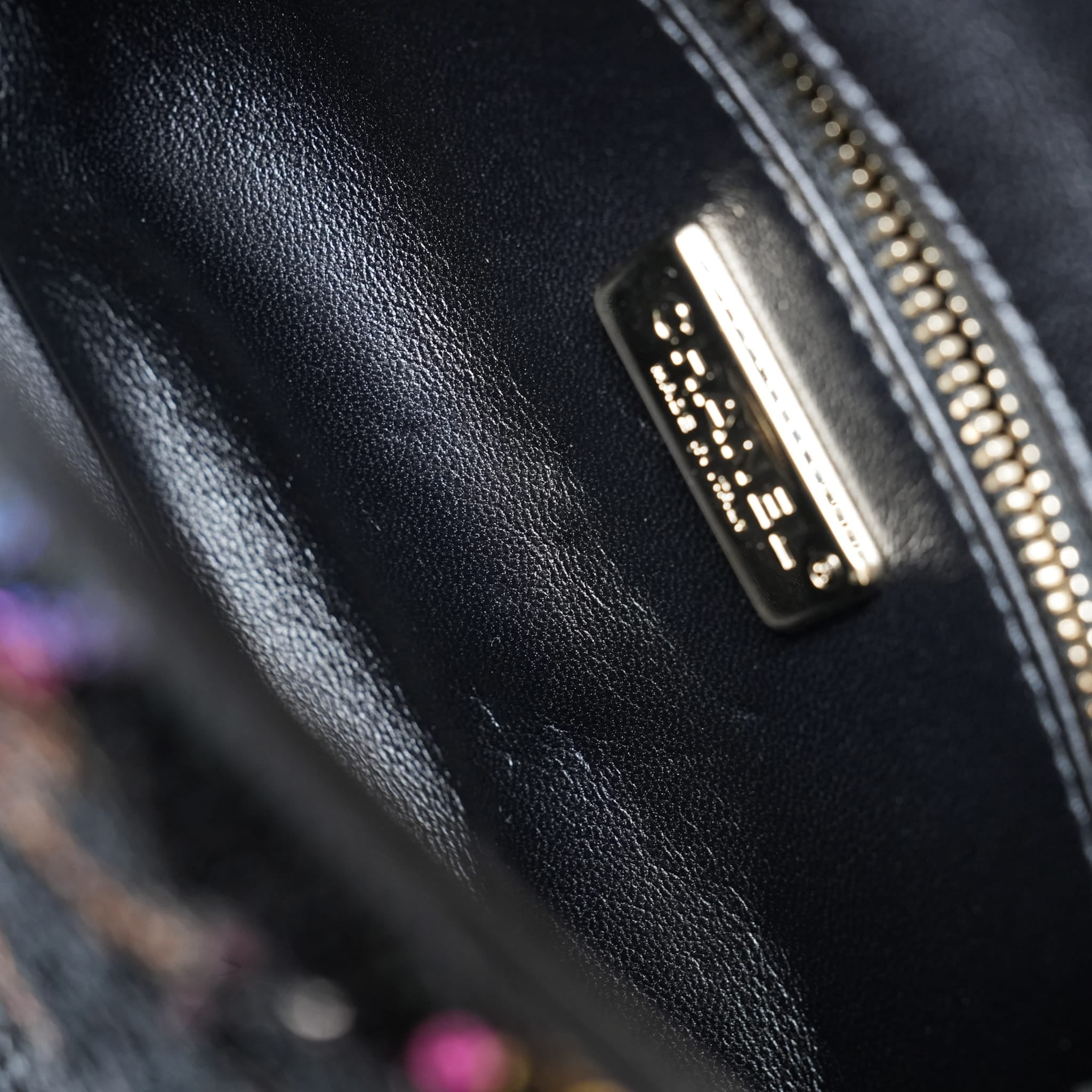 Product image 12 of 16: 23B Black Multicolor Reversible Sequins CC Single Flap Bag LGHW