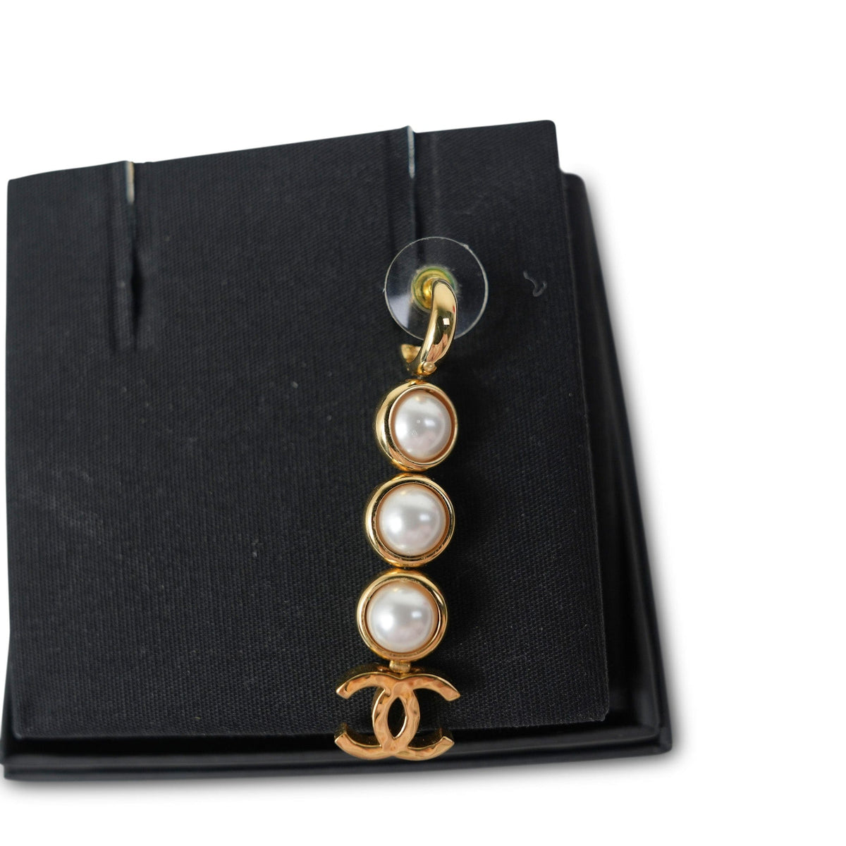24S Gold CC Pearl Drop Earrings