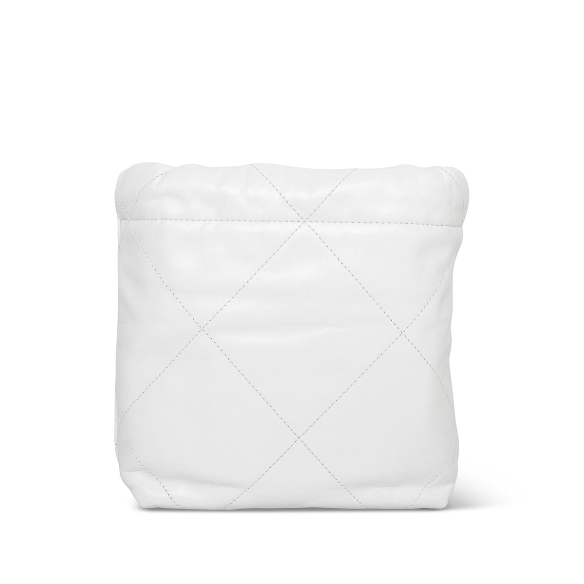 White Calfskin Quilted Mini 22 Bag Rainbow HW