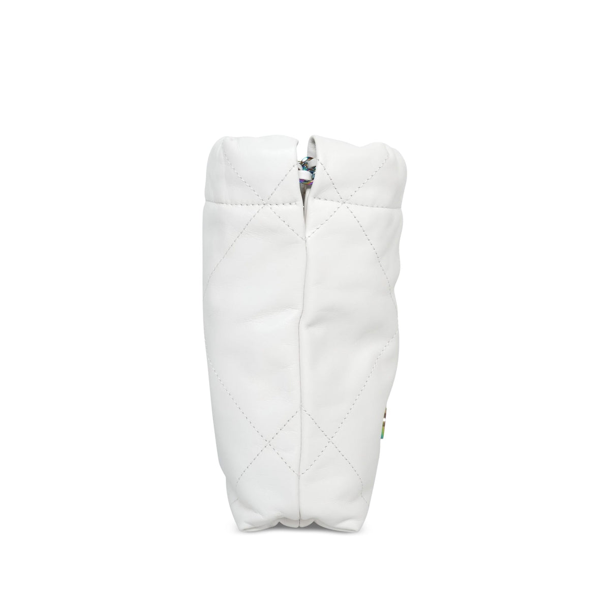 White Calfskin Quilted Mini 22 Bag Rainbow HW