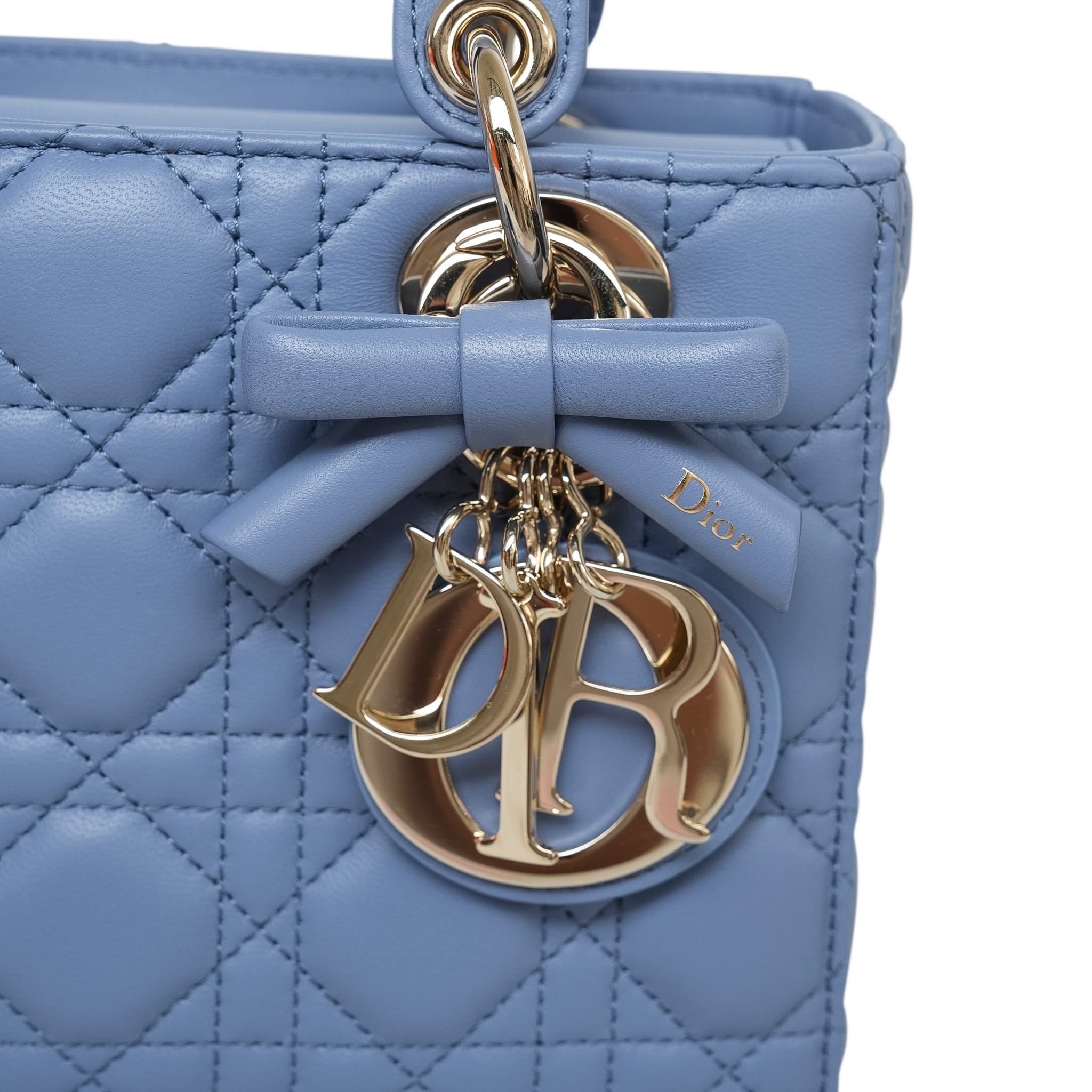 Product image 2 of 15: Dior Dark Blue Cannage Lambskin Lady Dior Small