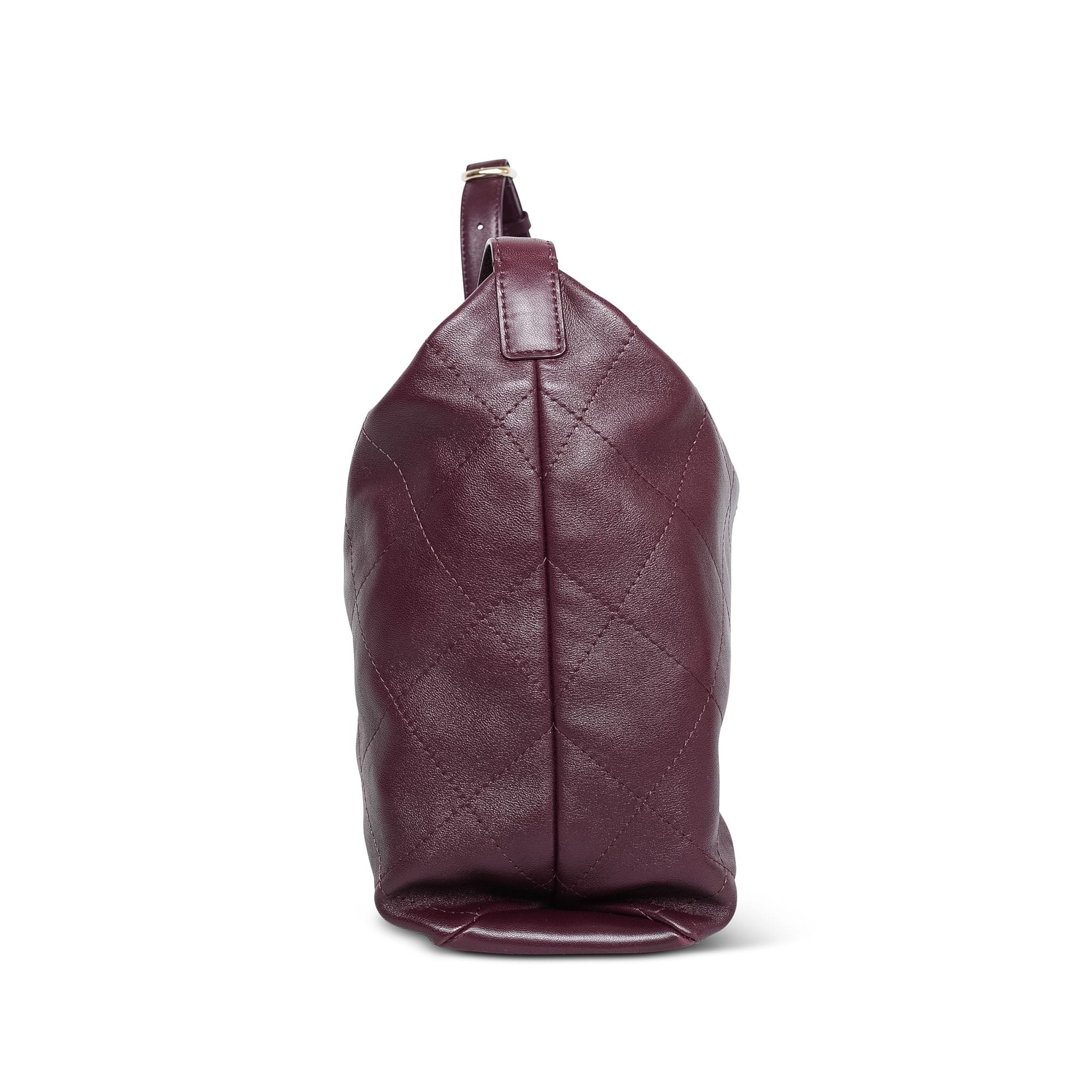 Product image 2 of 22: 26P Dark Burgundy Lambskin Quilted Maxi Hobo Shoulder Bag LGHW