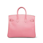 Product image 7 of 16: Birkin 25 Bi-Color Horseshoe (HSS) Rose Confetti/Turquoise Chevre Palladium Plated R Square Stamp