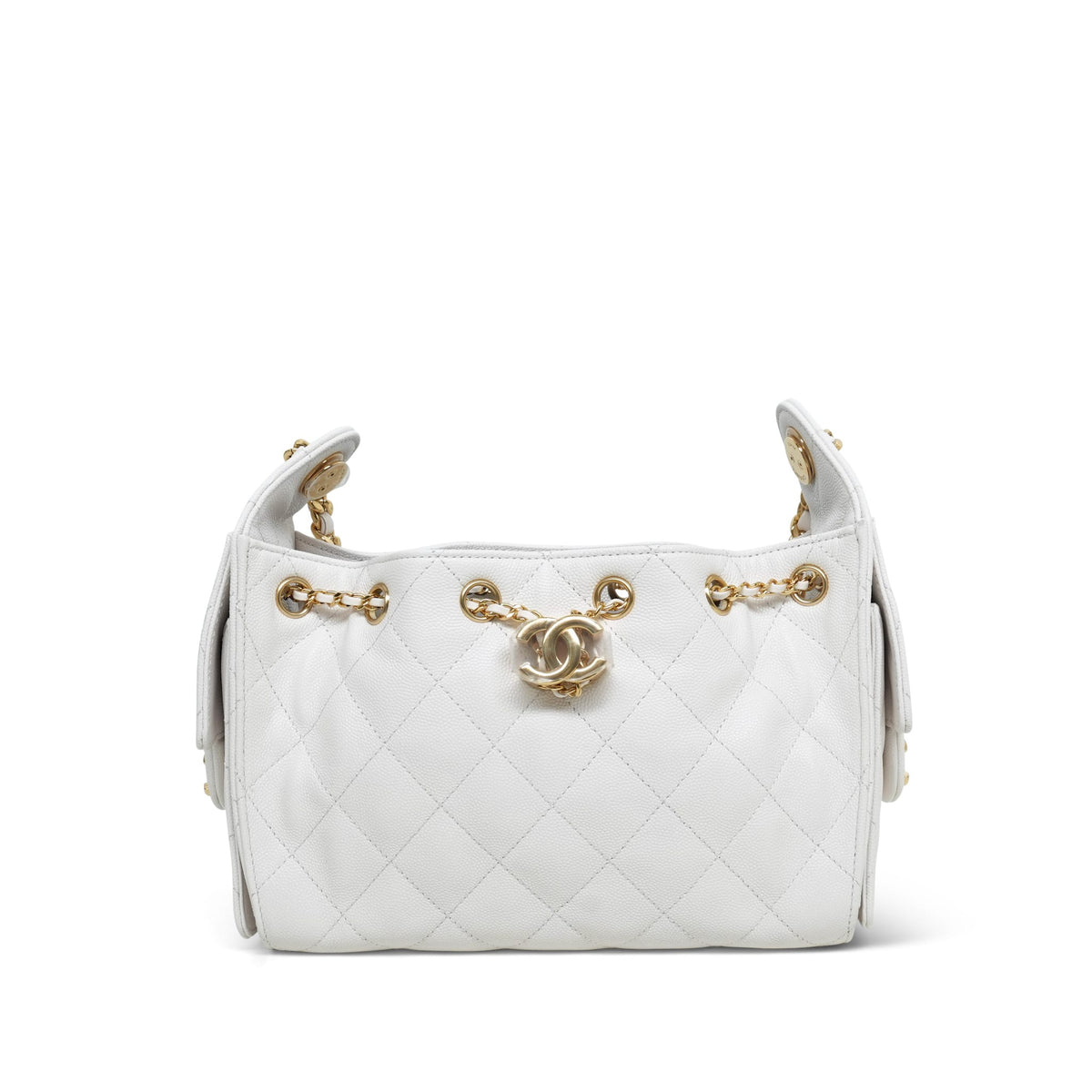 White Caviar Quilted 25 Hobo Bag Mini Gold Hardware