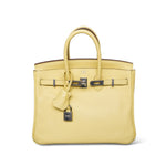 Product image 3 of 22: Birkin 25 Jaune Poussin Swift Palladium Plated T Stamp