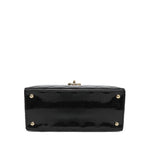 Product image 6 of 12: Black Patent Quilted Top Handle Box Vanity On Chain LGHW