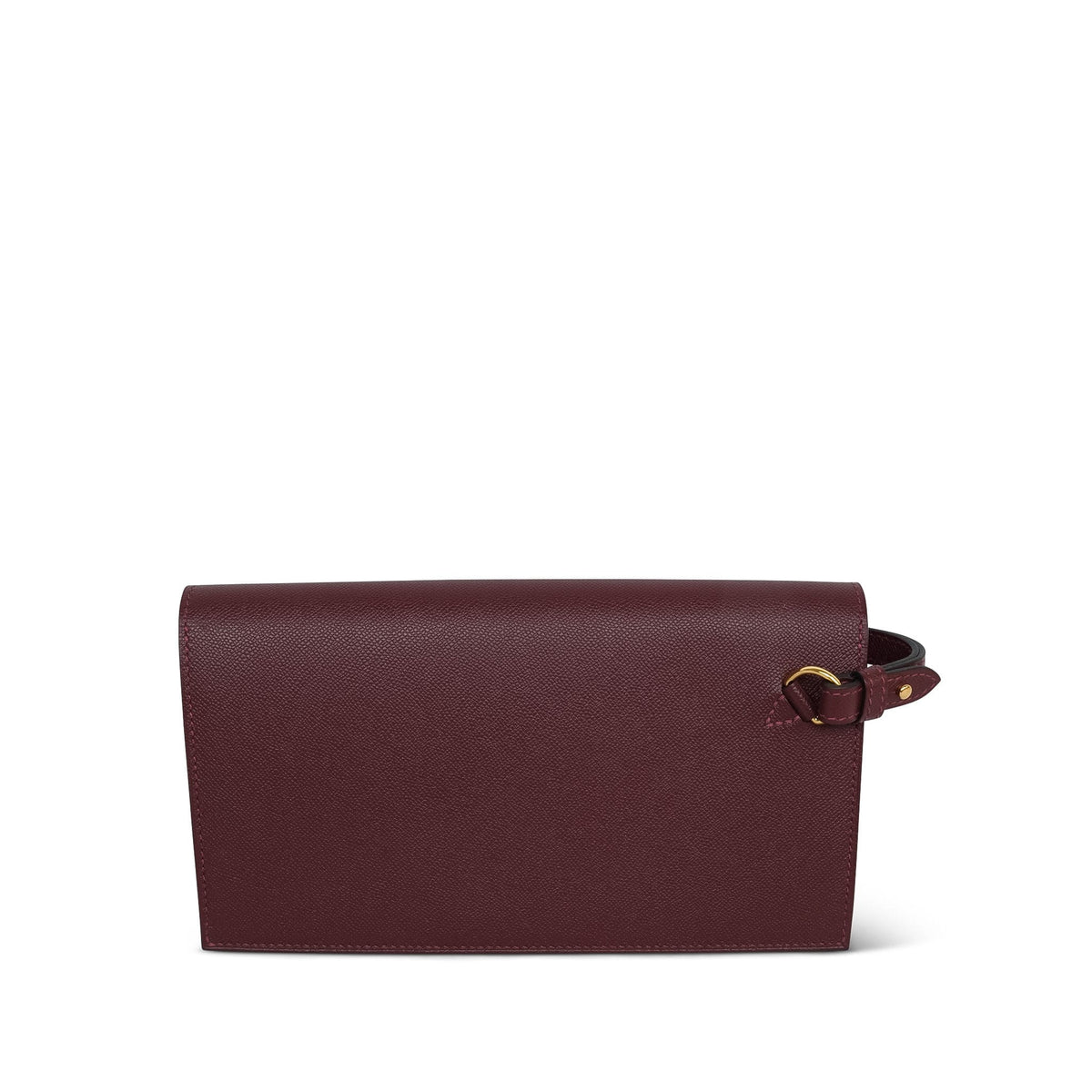 Kelly Pocket Long Wallet Rouge H Madame Gold Plated K Stamp