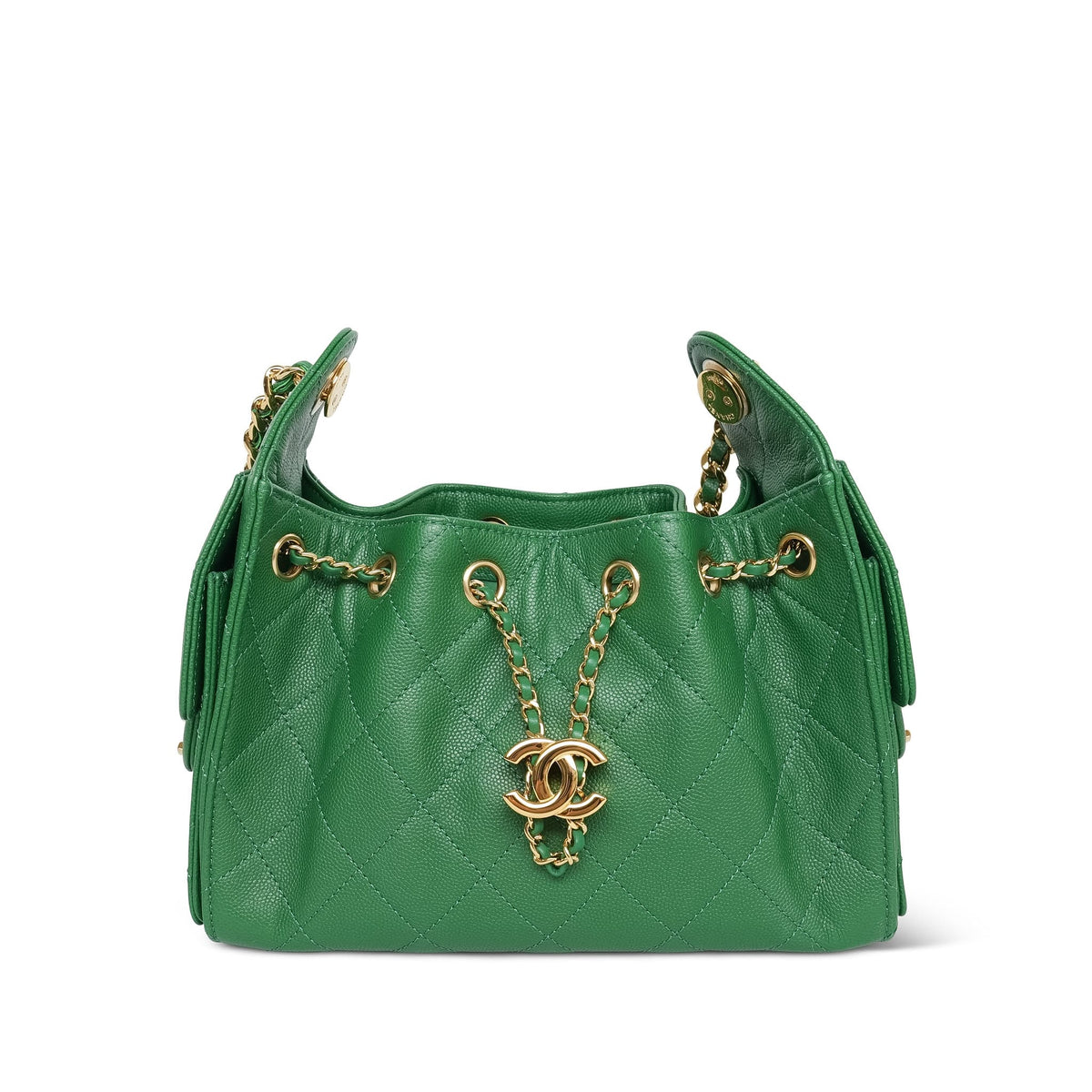 Green Caviar Quilted 25 Hobo Bag Mini Gold Hardware