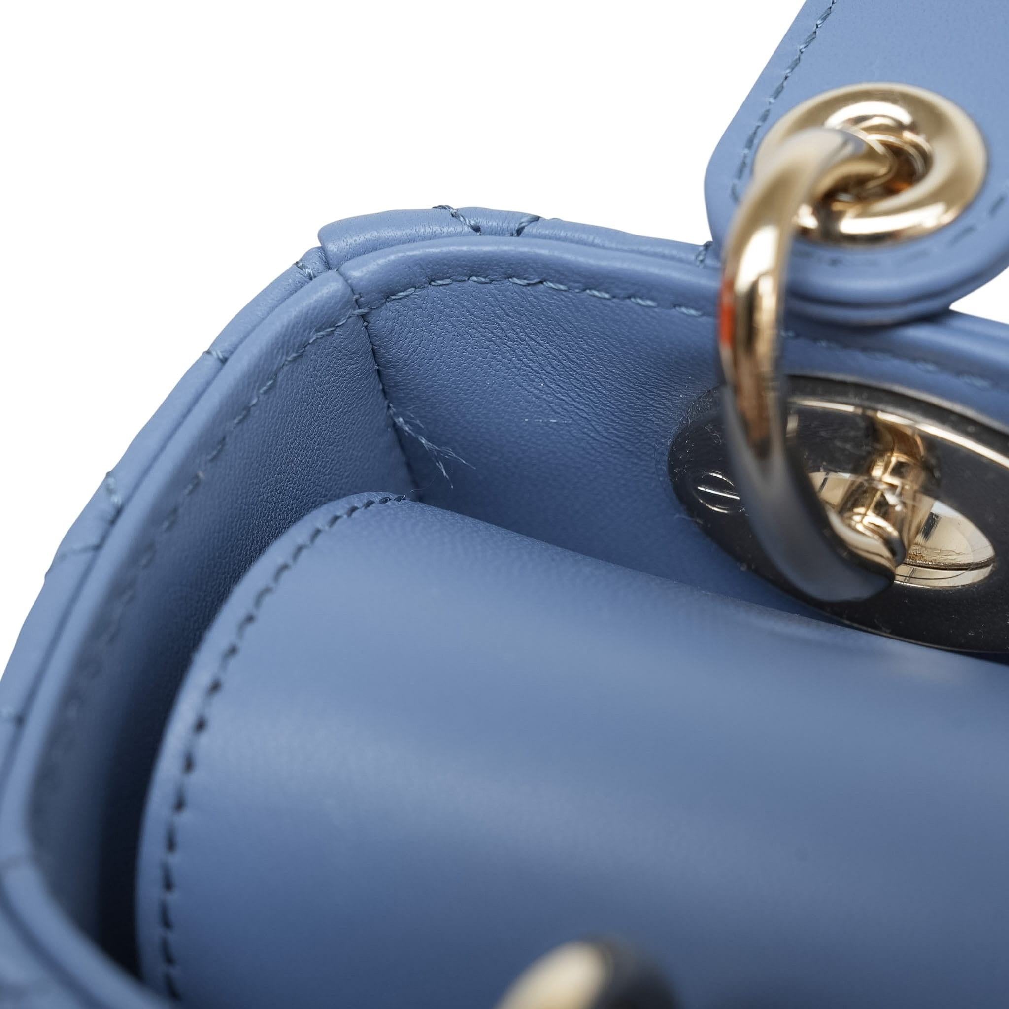 Product image 13 of 15: Dior Dark Blue Cannage Lambskin Lady Dior Small