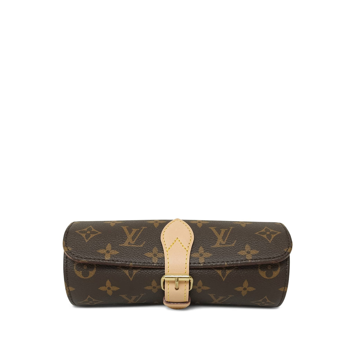 Louis Vuitton Brown Monogram Canvas 3 Watch Case
