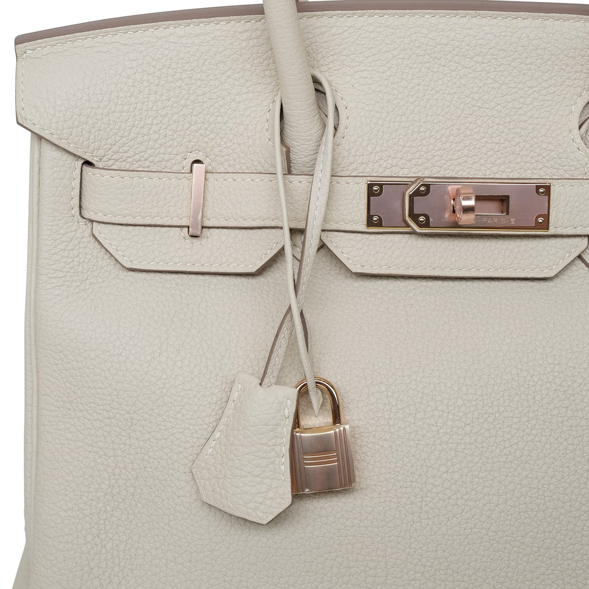 Birkin 30 Craie Veau Togo Rose Gold Plated Z Stamp