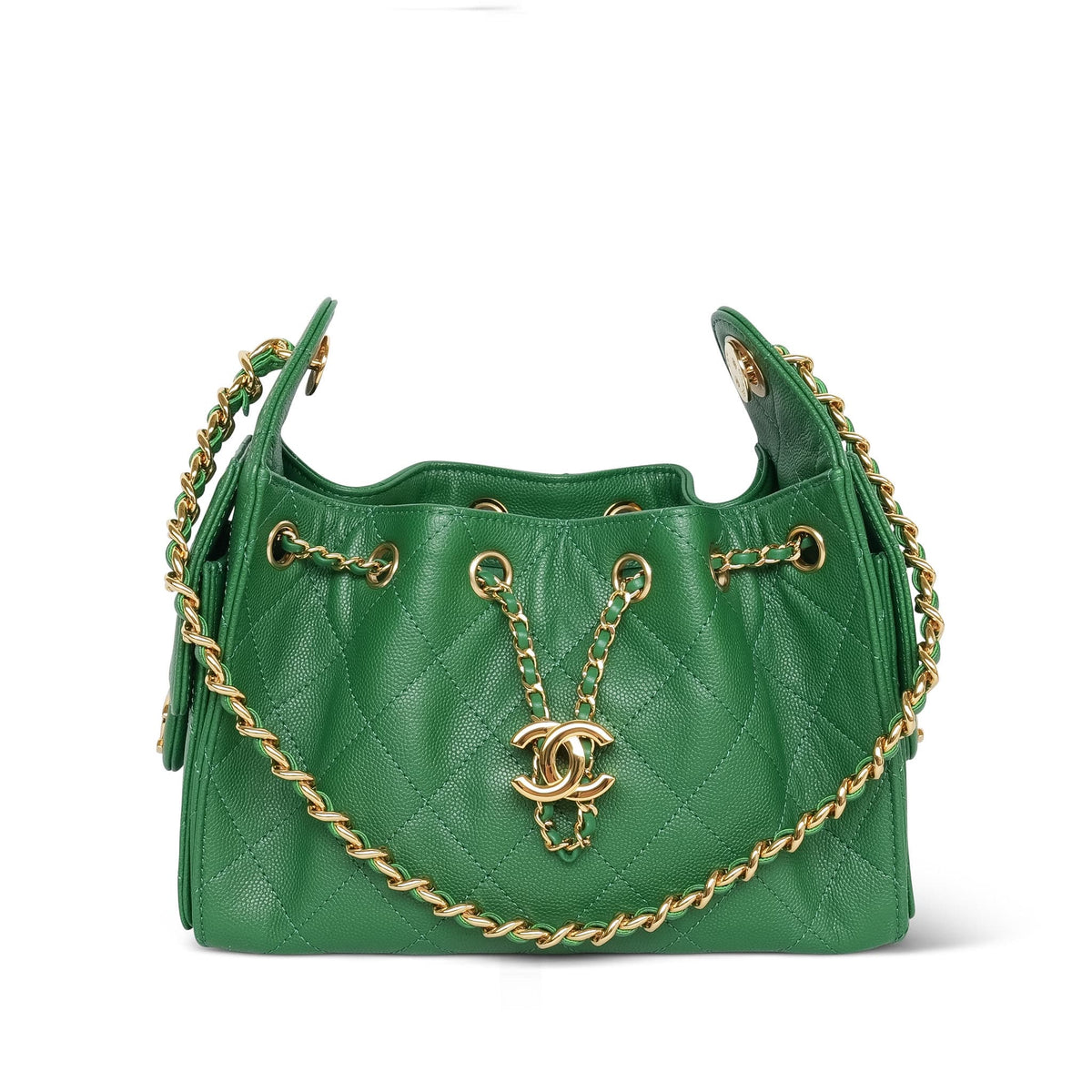 Green Caviar Quilted 25 Hobo Bag Mini Gold Hardware