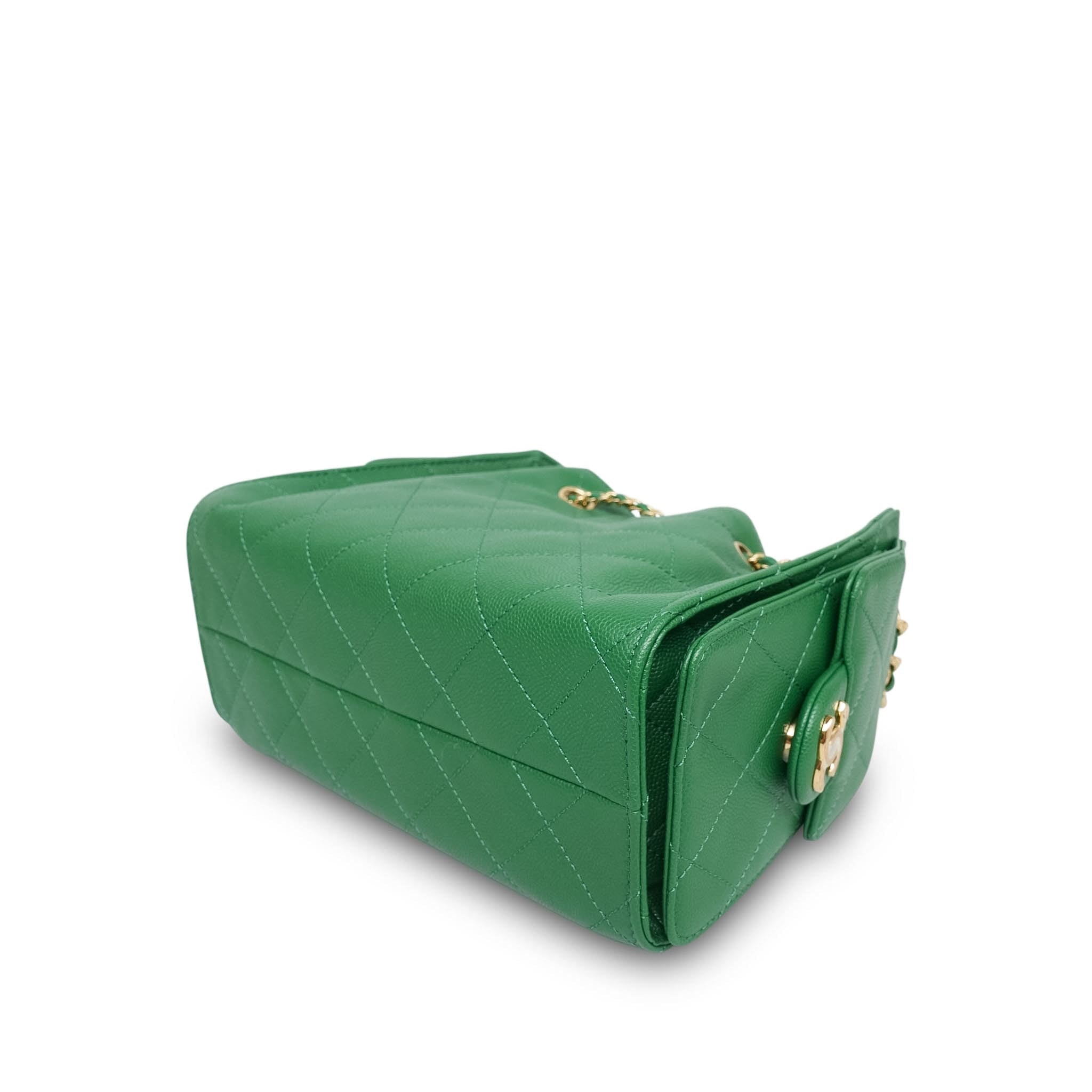 Product image 14 of 19: Green Caviar Quilted 25 Hobo Bag Mini Gold Hardware