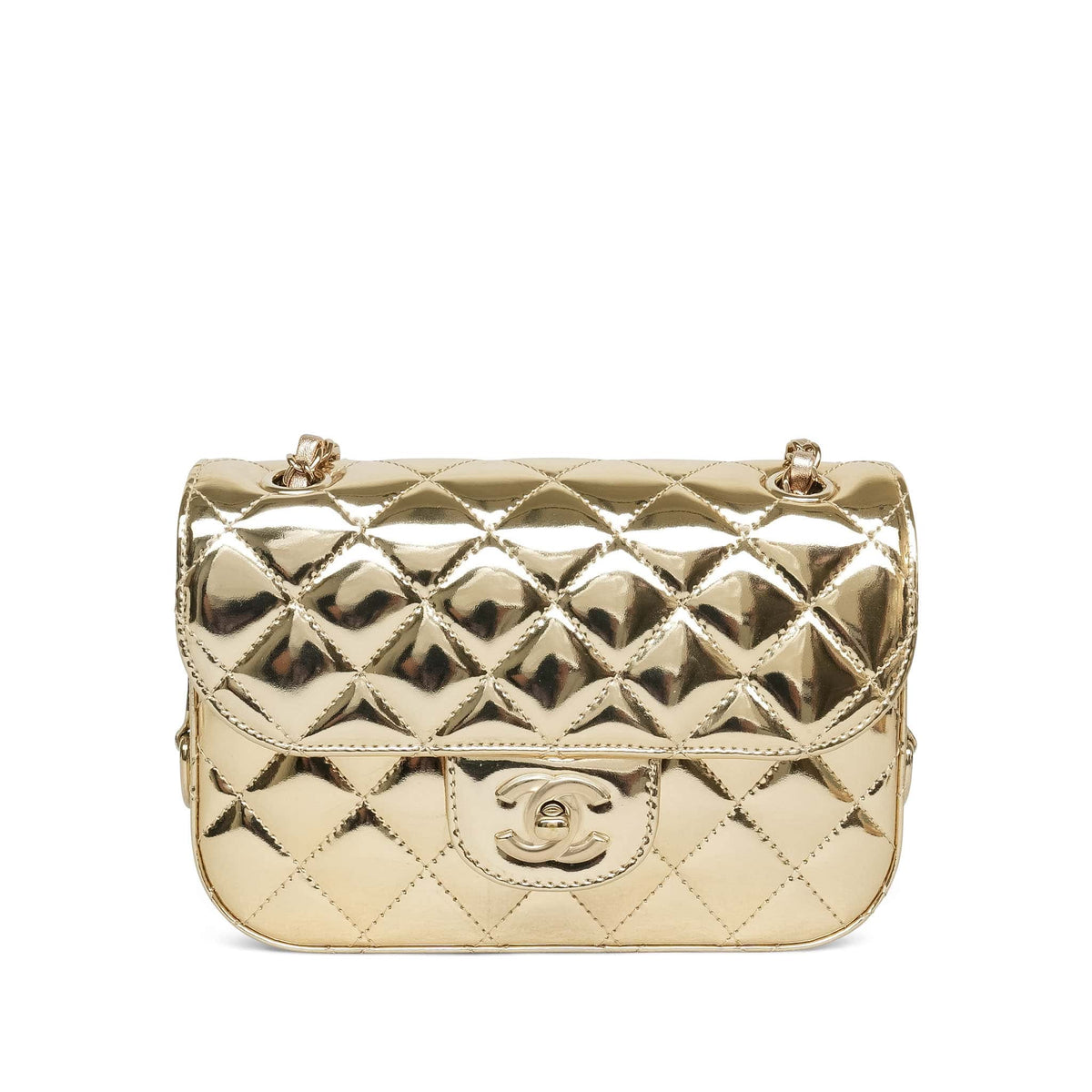 Gold Calfskin Quilted Hollywood Boulevard Flap Bag LGHW