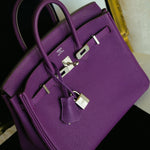 Product image 14 of 22: Birkin 25 Anemone Togo Palladium Plated R Square Stamp