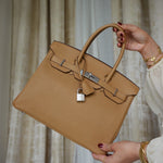 Product image 10 of 17: Birkin 30 Biscuit Togo Palladium Plated U Stamp