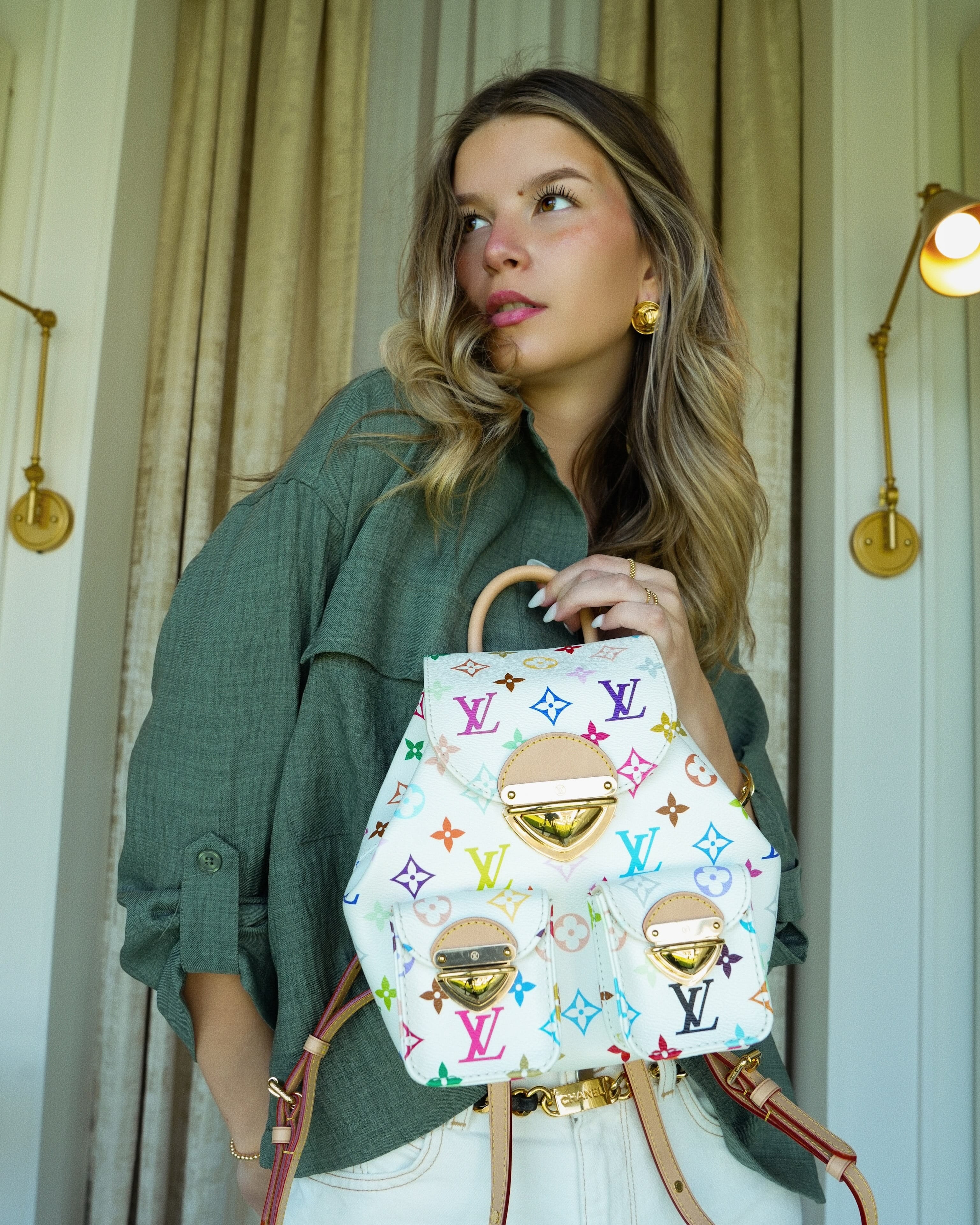 louis vuitton backpack multicolor Louis Vuitton x Takashi Murakami Venice Backpack White Multicolored Mo – REDELUXE