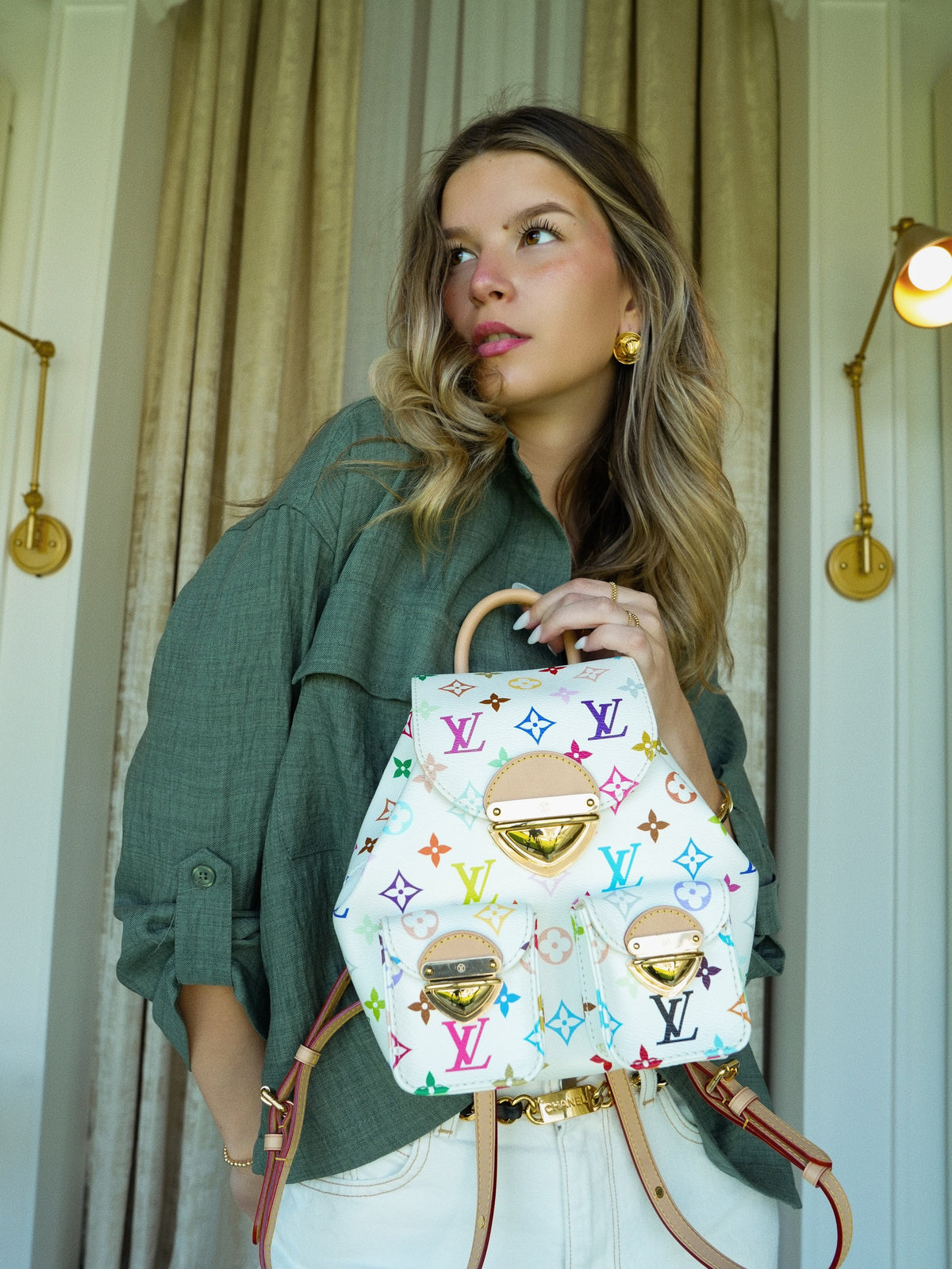 Louis Vuitton x Takashi Murakami Venice Backpack White Multicolored Monogram Canvas