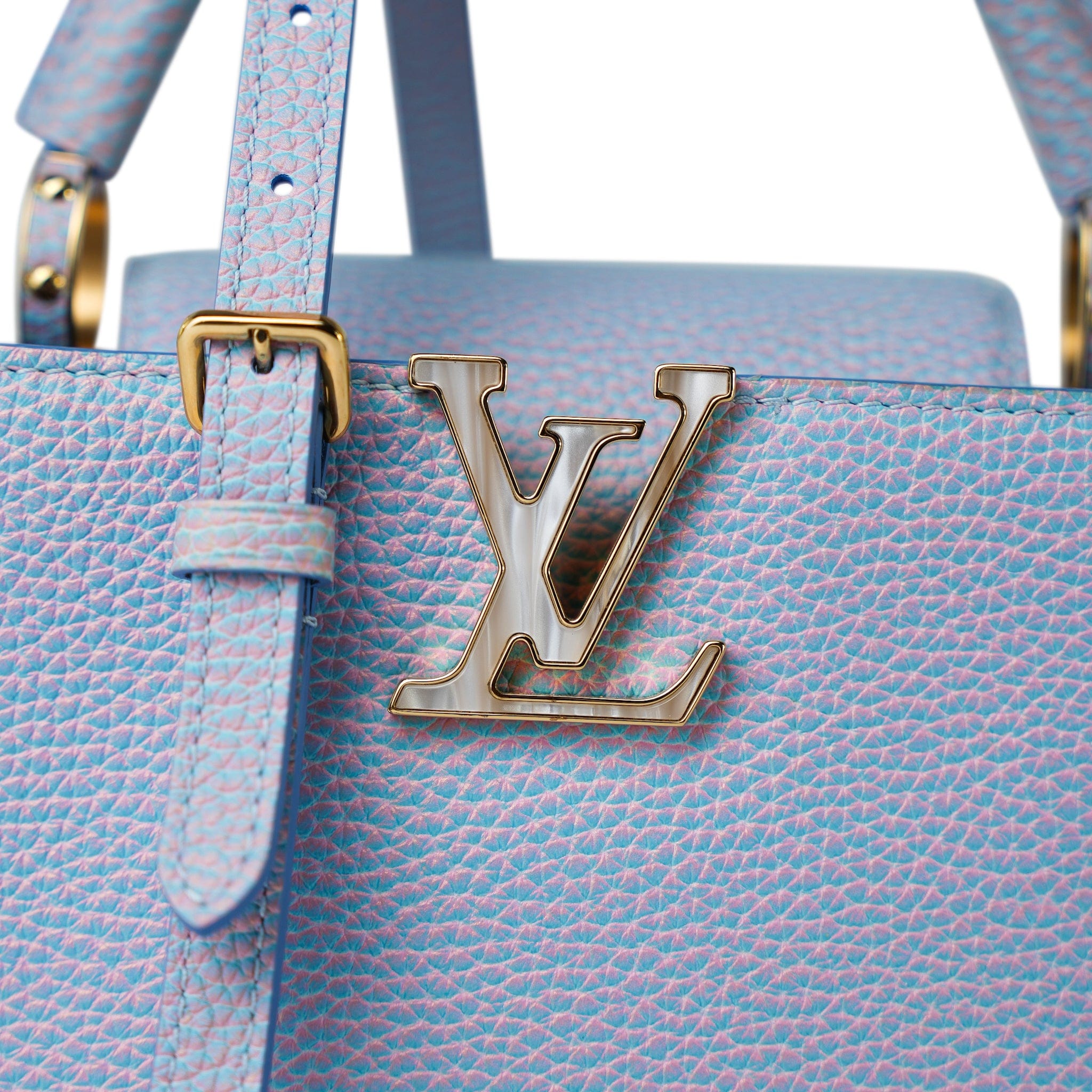Louis Vuitton Taurillon Summer Stardust Capucines BB Lilac Purple