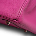 Product image 22 of 27: HAC 32 Fuchsia Chèvre de Coromandel Palladium Plated J Square Stamp