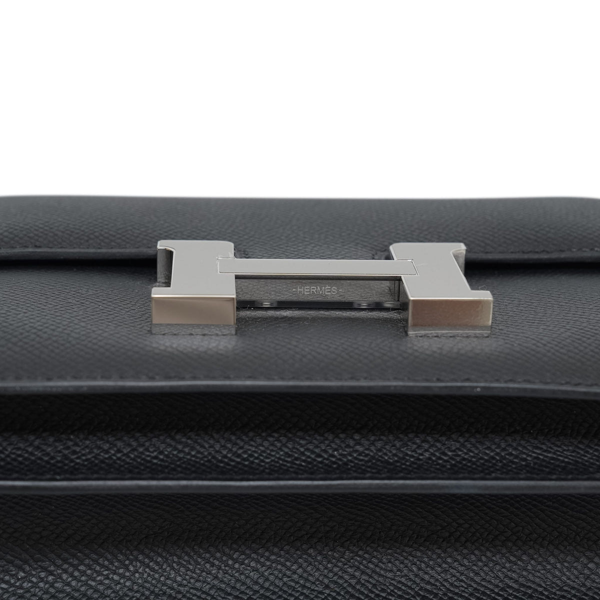 Constance 18 Black Epsom Palladium Plated K Stamp