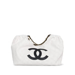 Product image 2 of 12: 26M White Black Denim Coco Beach Maxi Hobo Bag AGHW