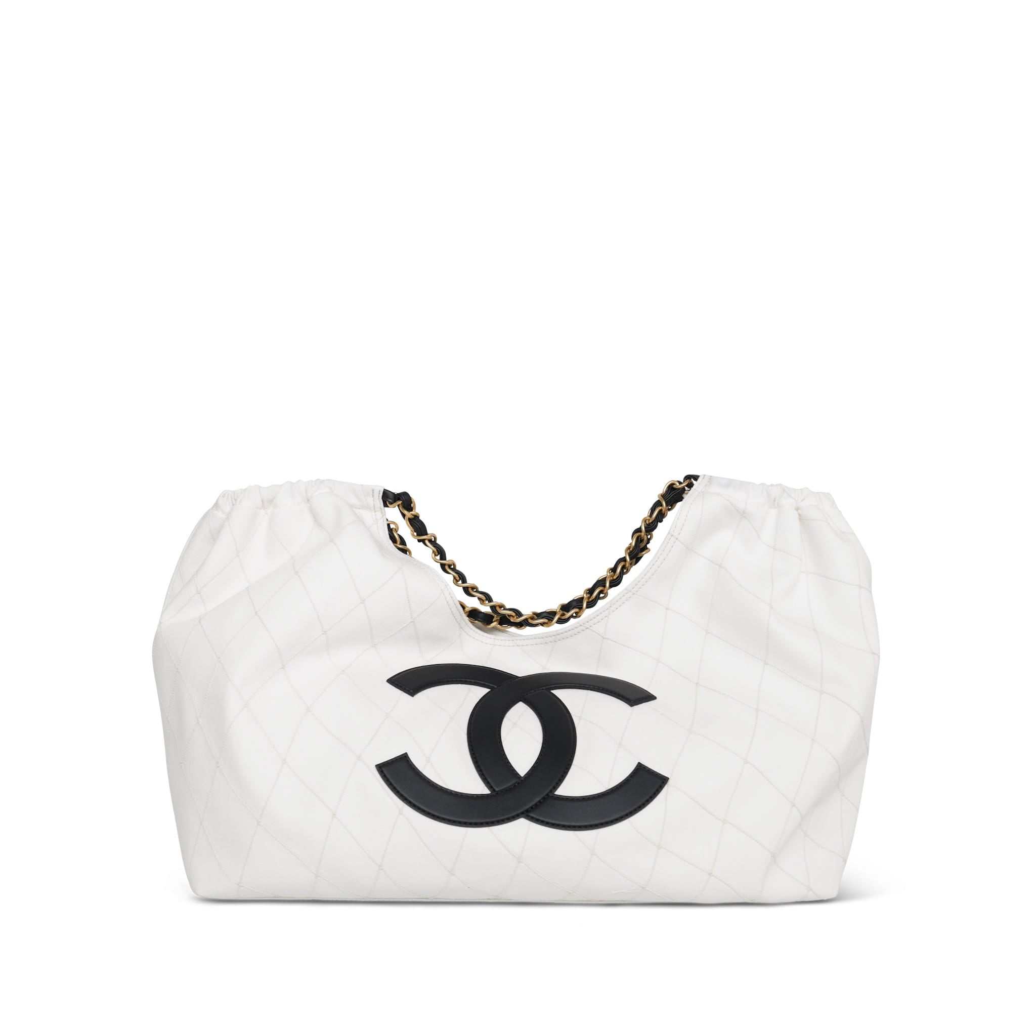 Product image 2 of 12: 26M White Black Denim Coco Beach Maxi Hobo Bag AGHW