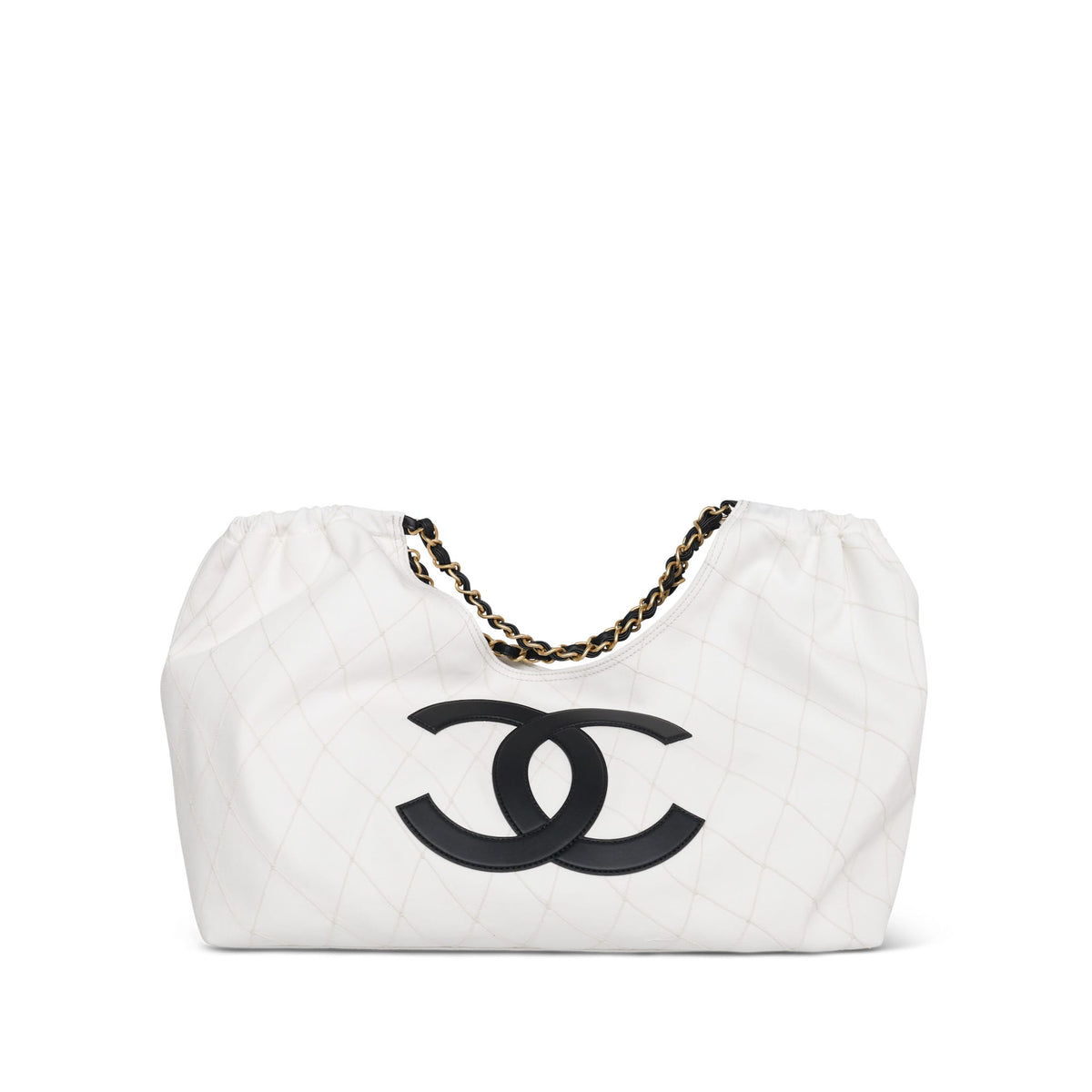 26M White Black Denim Coco Beach Maxi Hobo Bag AGHW