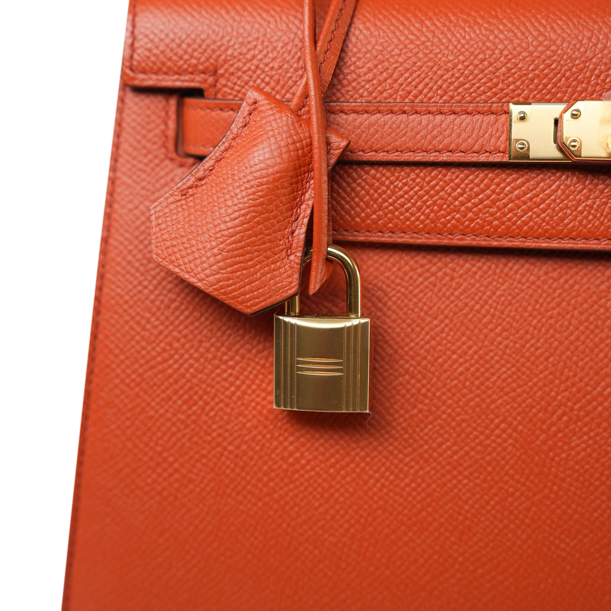 Kelly Sellier 25 Terre Battue Epsom Gold Plated X Stamp