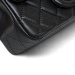 Product image 13 of 21: Black Lambskin Quilted Square Flap Mini Light Gold Hardware