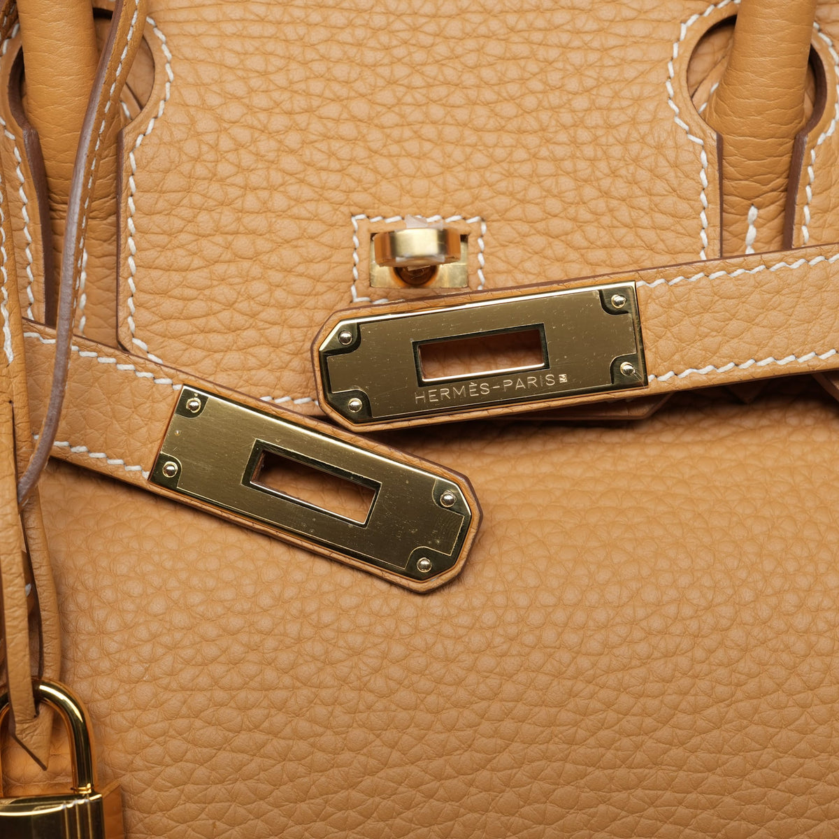 Birkin 30 Natural Sable Togo Gold Plated T Stamp
