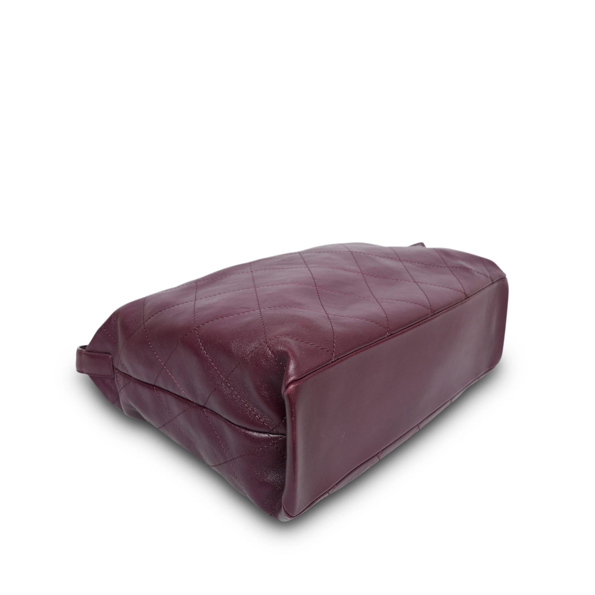 Product image 6 of 22: 26P Dark Burgundy Lambskin Quilted Maxi Hobo Shoulder Bag LGHW