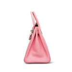 Product image 8 of 16: Birkin 25 Bi-Color Horseshoe (HSS) Rose Confetti/Turquoise Chevre Palladium Plated R Square Stamp