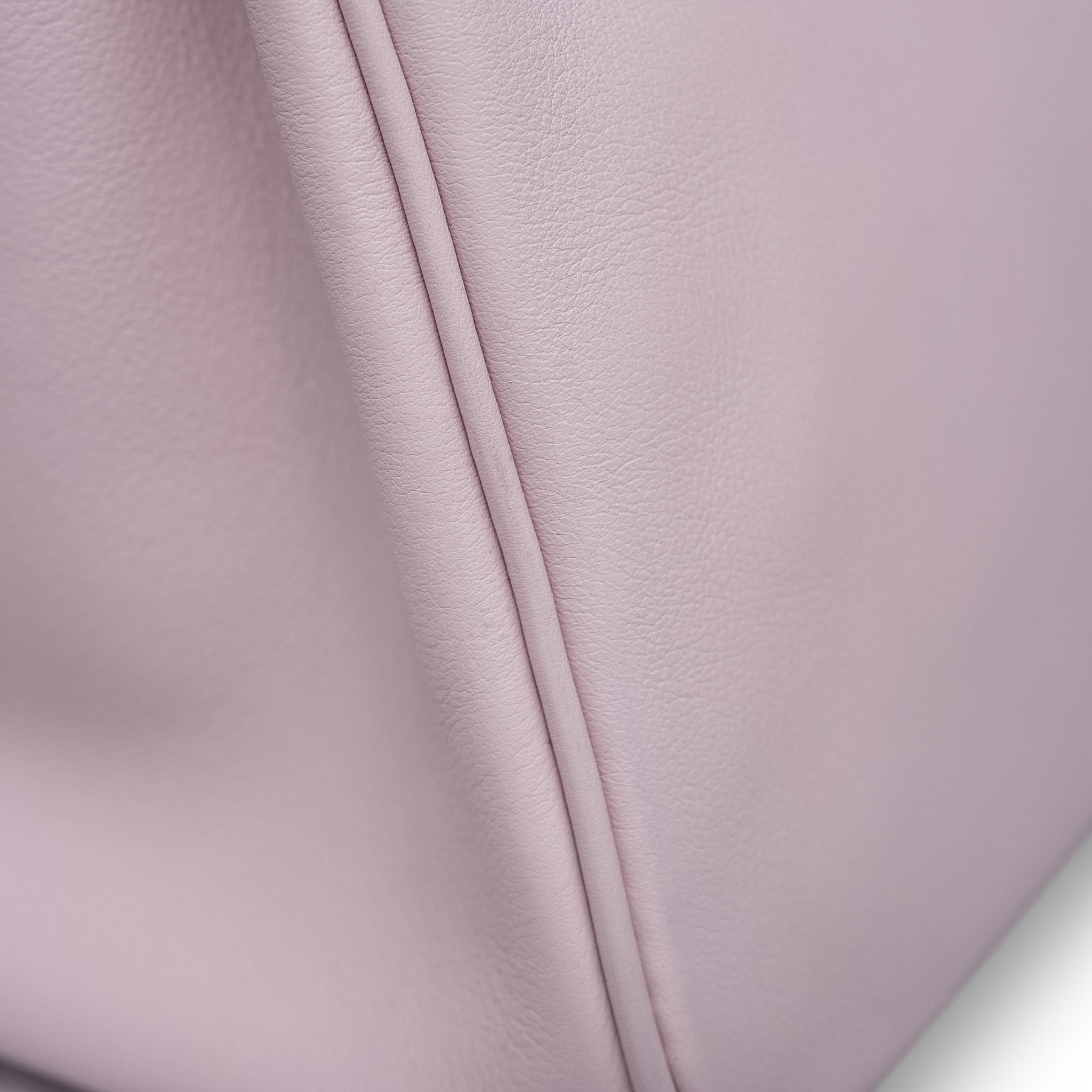 Product image 15 of 25: Birkin 25 Rose Dragee Swift Palladium Plated K Square Stamp